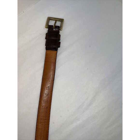 Coach Vintage Brown Leather Belt with Natural Brass Buckle Size 32” 80 CM - Picture 6 of 10